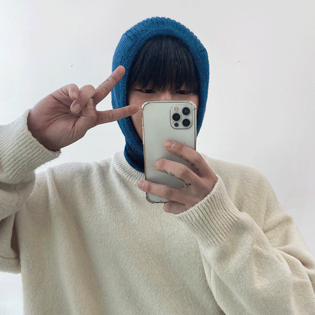남녀공용 겨울 후드 모자 비니 넥워머 니트 바라클라바 ( 5 Color )